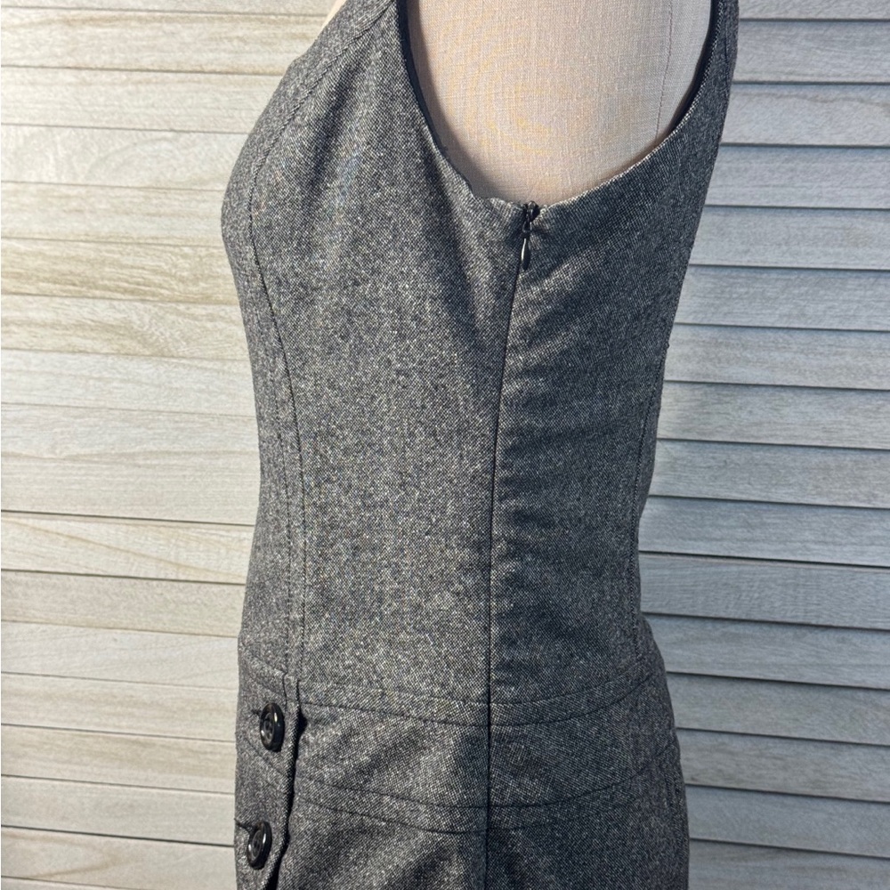 United Colors of Benetton Gray Tweed Workwear Dress Midi Career Chic Medium - Picture 4 of 12